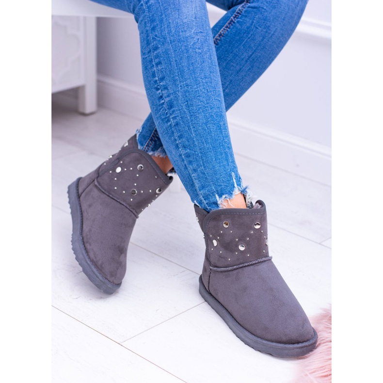 BUGO Női szürke meleg hócsizma Suede Biggy 2