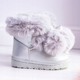 FRROCK Szare Melegített Gyermek Ifjúsági Hócipő Tető szürke 2