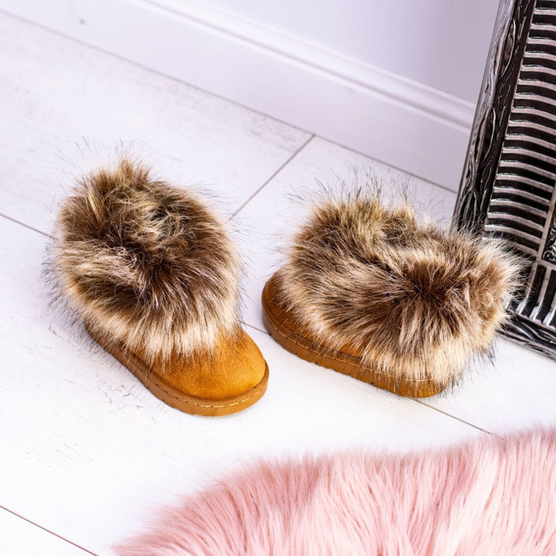 FRROCK Gyermek hócsizma szőrme teve kis róka barna 1 FRROCK Gyermek hócsizma szőrme teve kis róka barna 1