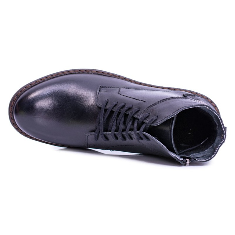 Iguana Férfi fekete bőr meleg csizma Devenor 1