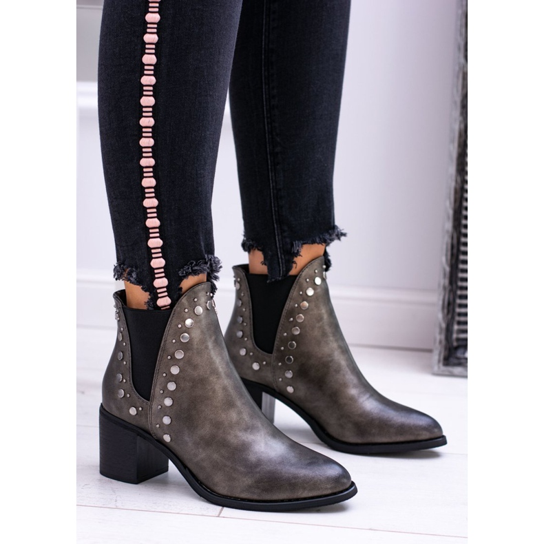 FRERY Női csizma Jodhpur csizma Rivets Savage szürke 2