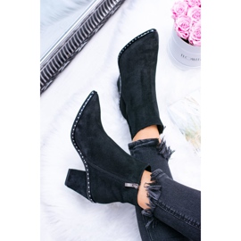 Deoni Női bőrcsizma cipzárral, fekete szonoma 1