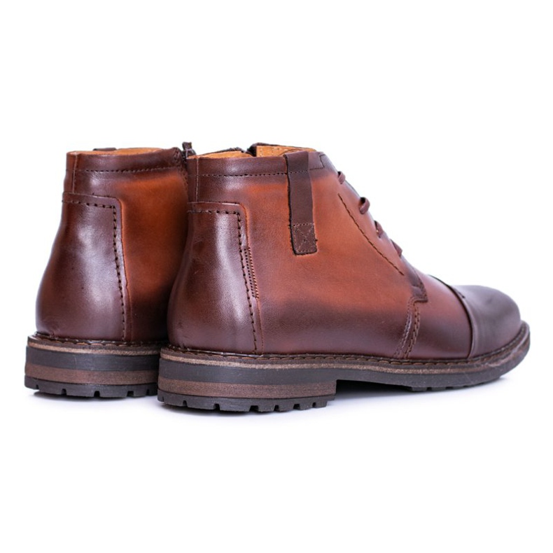 Joker Férfi csizma Lengyel bőr csizma Cognac Testo barna 2