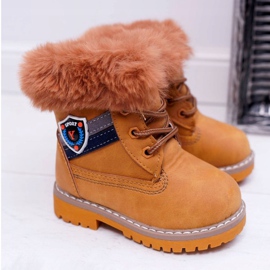 Gyermek fiúcsizma szőrme Camel Cobi barna 2