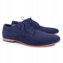 Bednarek Polish Shoes Férfi Brogues Bednarek Nubuck áttört sötétkék Hermes 1