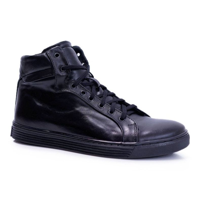 Bednarek Polish Shoes Férfi bőr cipők Bednarek Black Edys fekete 1
