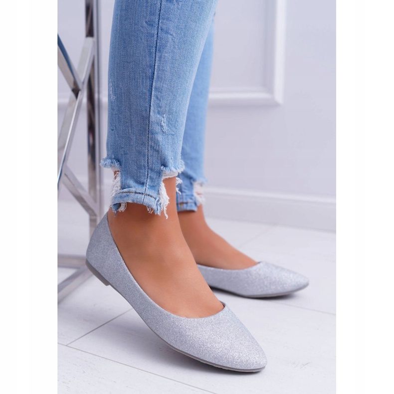 PS1 Női balerinák csillogó ezüst Fifi szürke 1 PS1 Női balerinák csillogó ezüst Fifi szürke 1