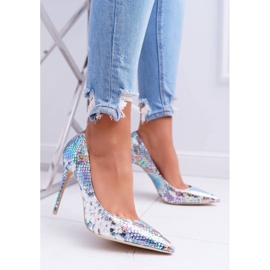 Női magassarkú Lu Boo kék kígyó Spitz Irisben sokszínű 2