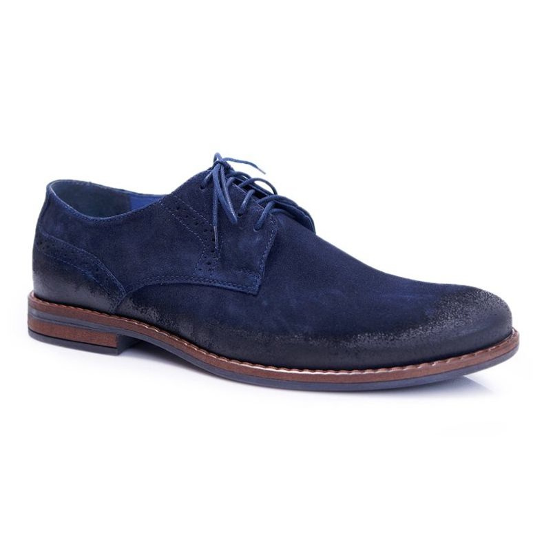 Férfi Brogues Alkalmi Bőr Nikopol Navy Blue Lajos sötétkék 1