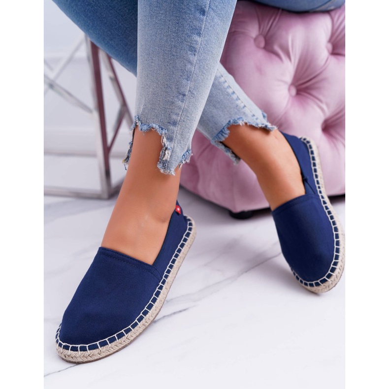 Női espadrilles fonott talp Navy Blue Big Star DD274A151 sötétkék 1