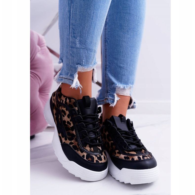NFR Női sport fekete cipő Leopard Faqundo barna sokszínű 2