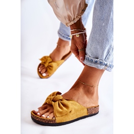 NFR Női sárga papucs a parafa íj Wendy -n 1