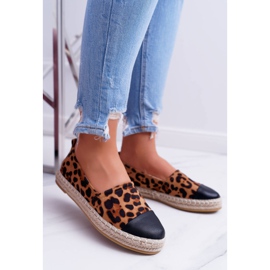 NFR Női espadrilles Leopard Flaty barna 1