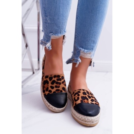 NFR Női espadrilles Leopard Flaty barna 2