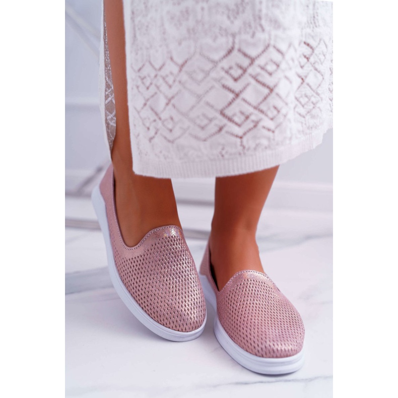 S.Barski Női Brogues Leather Slip-On Lordsy Pink Lordi rózsaszín 2
