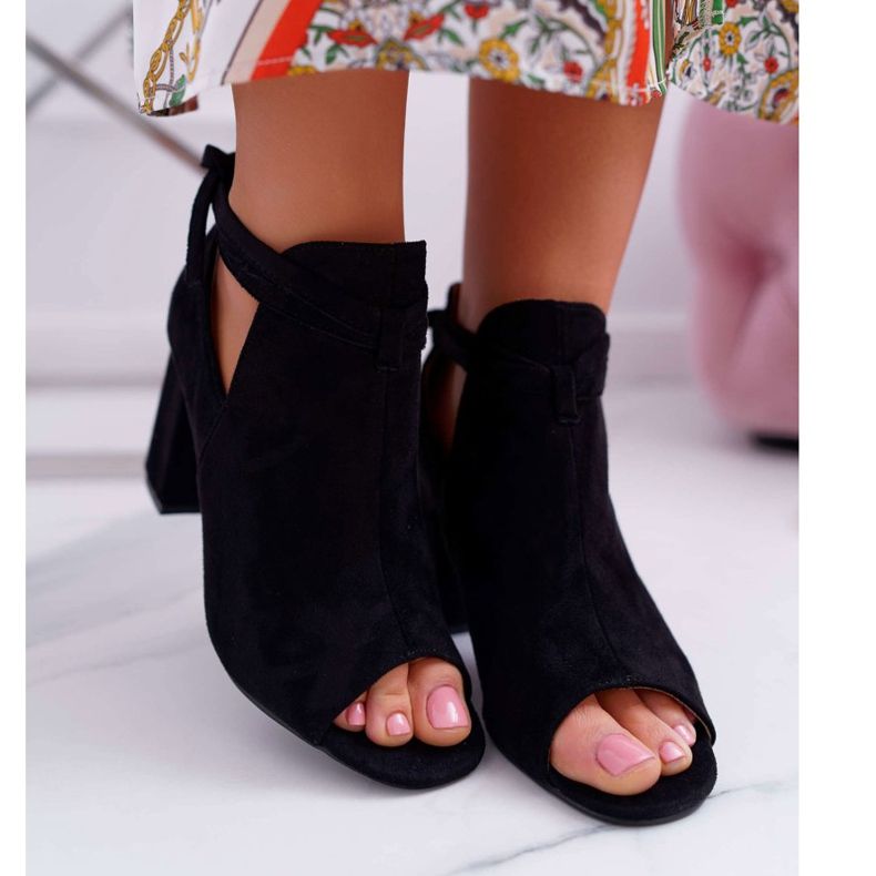 Vinceza Fekete csizma szandál egy bárban nyitott lábujjak szürke 2