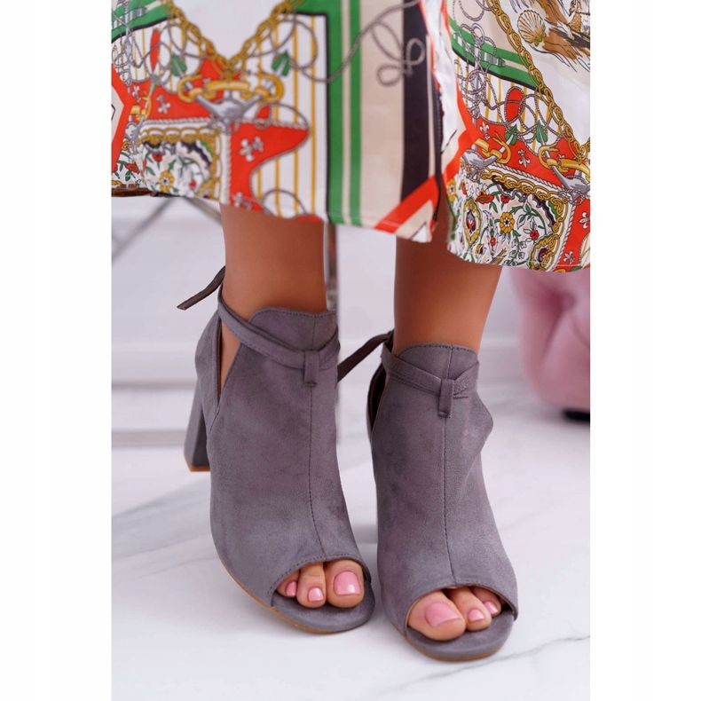 Vinceza Szürke csizma szandál egy bárban nyitott lábujjak szürke 2