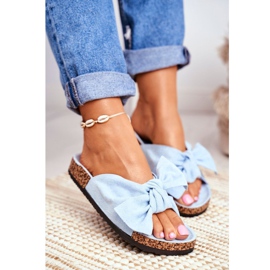 BUGO Női kék papucs a parafa íj Wendy -n 1