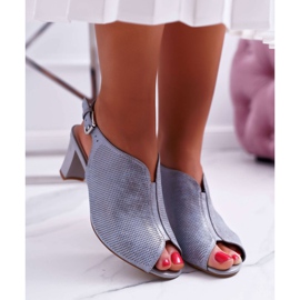 Női szandál a magas sarkú Sergio Leone SK800 szürke Fanfara 2