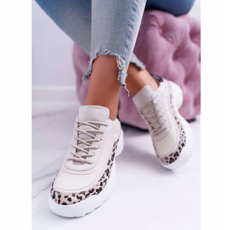 FC1 Leopard Debora női sportcipő bézs barna 2