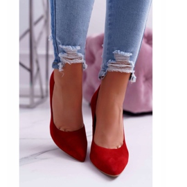 Női Stilettos Laura Messi 1727 Velúr bőr Piros Valentin 2