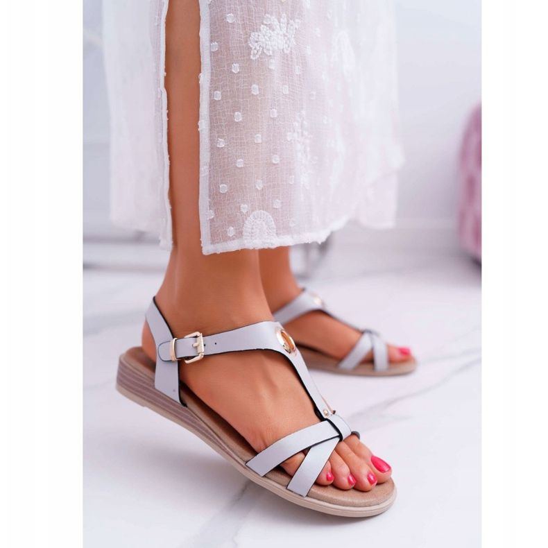 Női szandál Lapos szürke S.Barski Brimnes 1