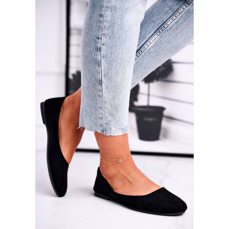 EVE Női velúr ballerinas 9BL02-1031 Black Lasota fekete 2