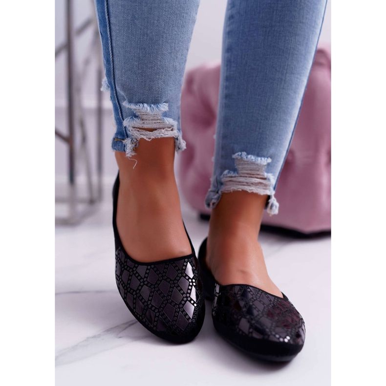 EVE Női velúr fekete Merante balerinák 2