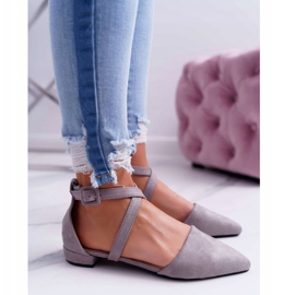 PS1 Női szürke velúr balerinák Spitz Medenában 1