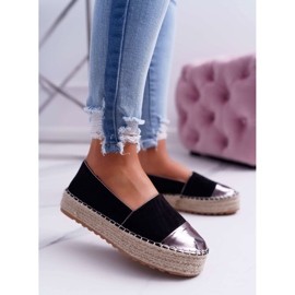 Női espadrilles fekete csengő platform 1