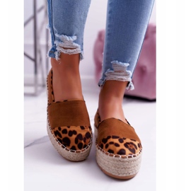 Női espadrilles teveplatform csengő barna 2