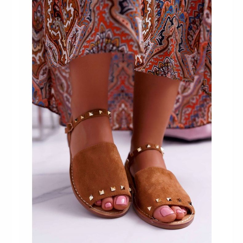 Női szandál Lu Boo Suede Camel Silena barna 2