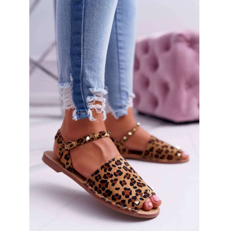 Női szandál Lu Boo Suede Leopard Silena barna 1