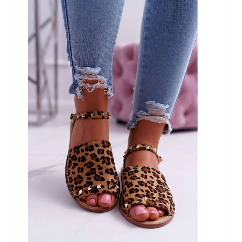 Női szandál Lu Boo Suede Leopard Silena barna 2