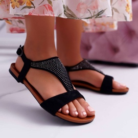 EVE Női szandál Lapos fekete Sorsano 2