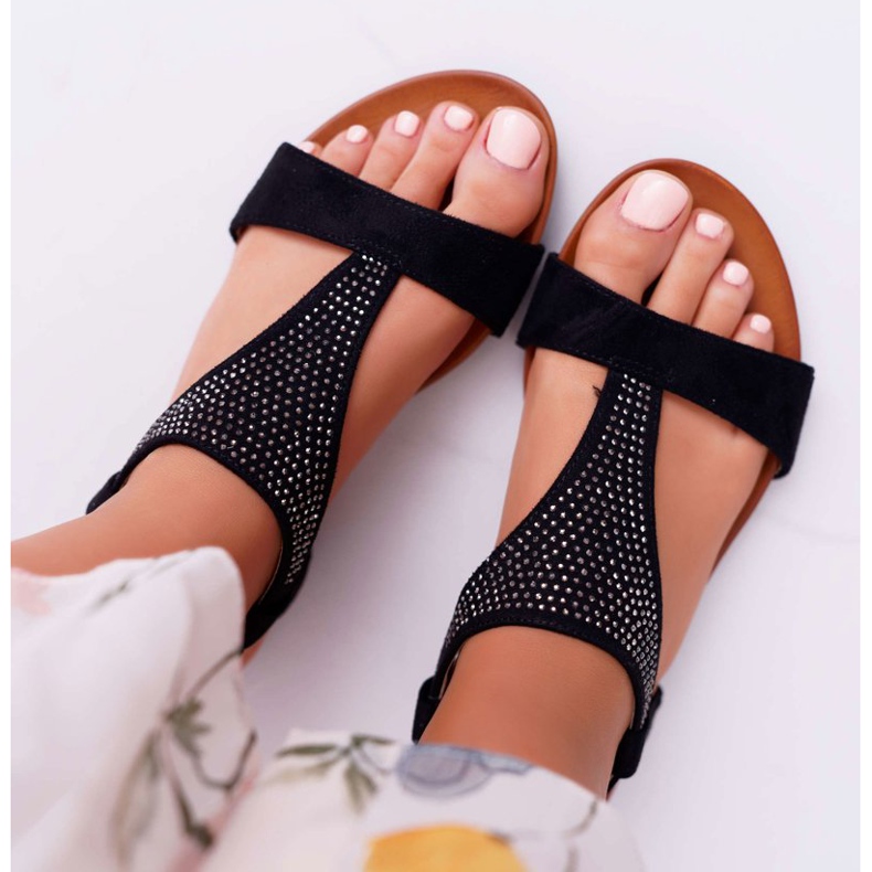 EVE Női szandál Lapos fekete Sorsano 1