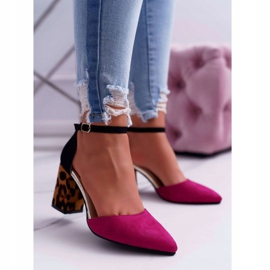 PS1 Női szivattyú sarkú Leopard Fuchsia Ferri barna fekete rózsaszín sokszínű 1