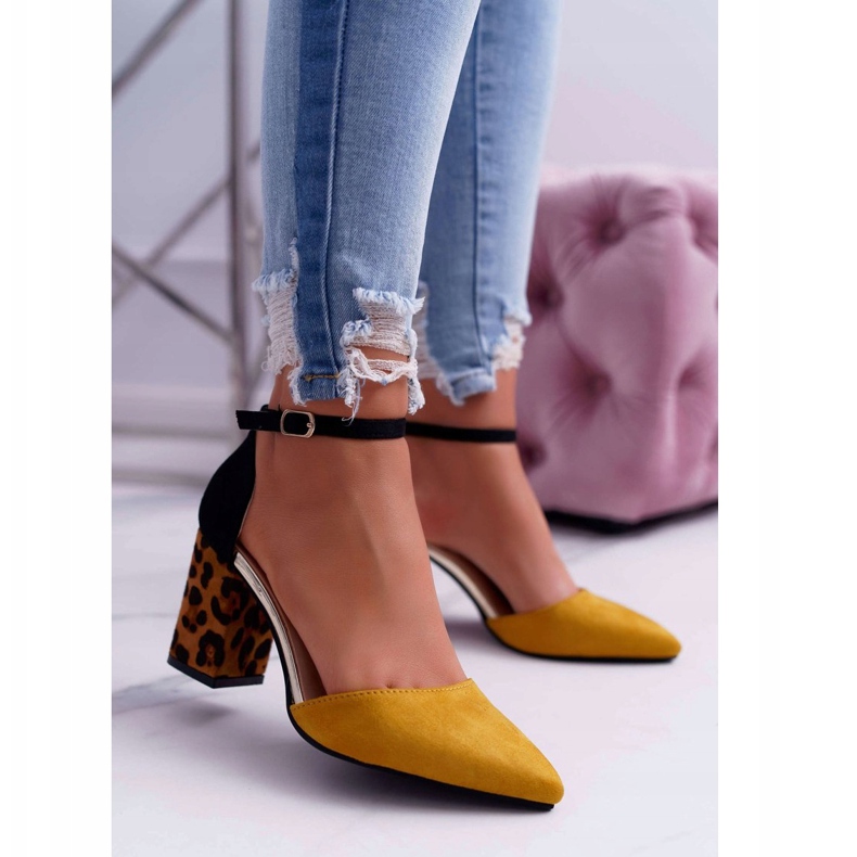 PS1 Női Szivattyú Egy Sarok Leopárd Sárga Ferri barna fekete sokszínű 2