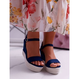 BUGO Női szandál egy ékvászon Navy Blue Liviana sötétkék 2