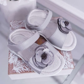 EVE Gyermek szandál tépőzárral Lányoknak Szürke Flamenco 1