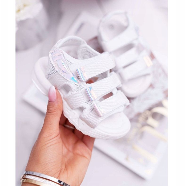 FRROCK Gyermek szandál tépőzárral Lányoknak Fehér Kimmi 1
