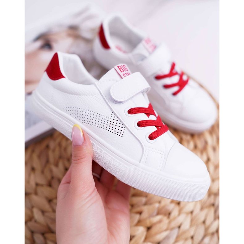 Gyermek cipők Big Star tépőzárral Fehér DD374106 ['fehér'] 2