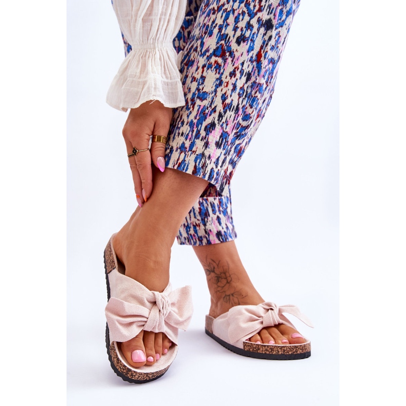 PS1 Női bézs papucs íjjal Wendy Cork 2