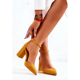 PS1 Női szivattyúk a sarkán Suede Yellow Harye sárga 2 PS1 Női szivattyúk a sarkán Suede Yellow Harye sárga 2