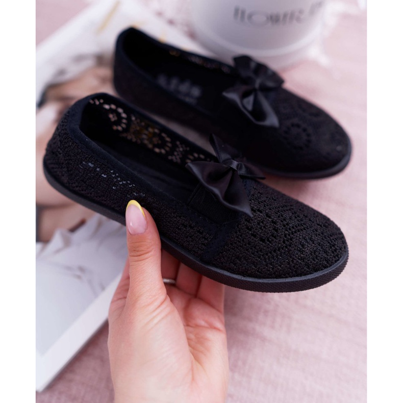 EVE Gyermek fekete csipke Dudi cipők 1