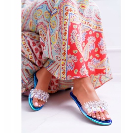 Női papucs köbös cirkóniával Lu Boo benzin kék médiával 1 Női papucs köbös cirkóniával Lu Boo benzin kék médiával 1