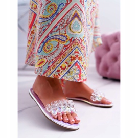 Női papucs köbös cirkóniával Lu Boo benzin ezüst médiával szürke 1