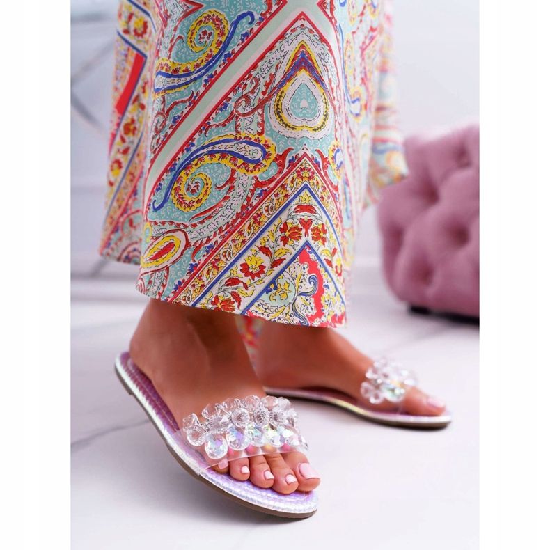 Női papucs köbös cirkóniával Lu Boo benzin ezüst médiával szürke 1