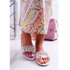 Női papucs köbös cirkóniával Lu Boo benzin ezüst médiával szürke 2