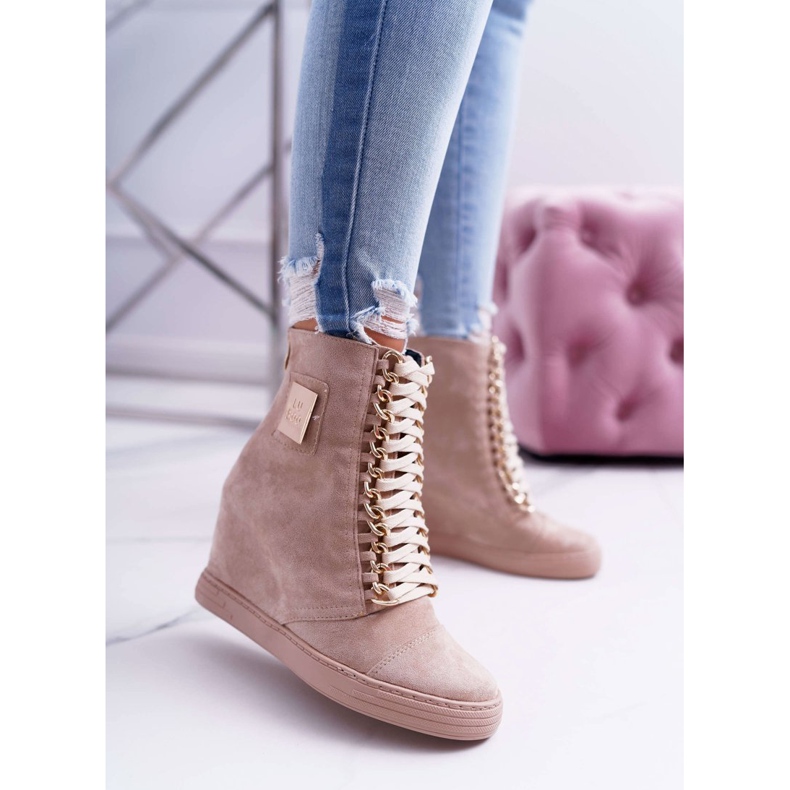 Női cipők Lu Boo Aranylánc Velúr Bézs Monica 1